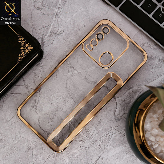 Tecno Spark 8 - Gold - Electroplating Borders Logo Hole Camera Lens Protection Soft Silicone Case