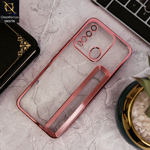 Tecno Spark 8 - Rose Gold - Electroplating Borders Logo Hole Camera Lens Protection Soft Silicone Case