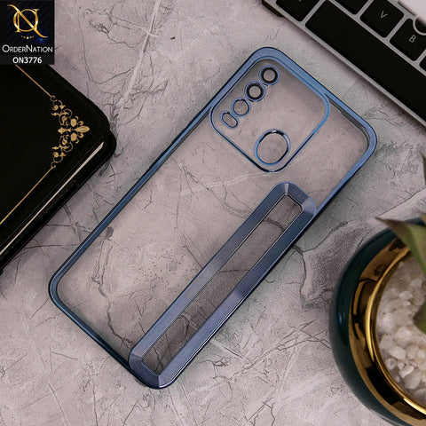 Tecno Spark 8 - Sierra Blue - Electroplating Borders Logo Hole Camera Lens Protection Soft Silicone Case