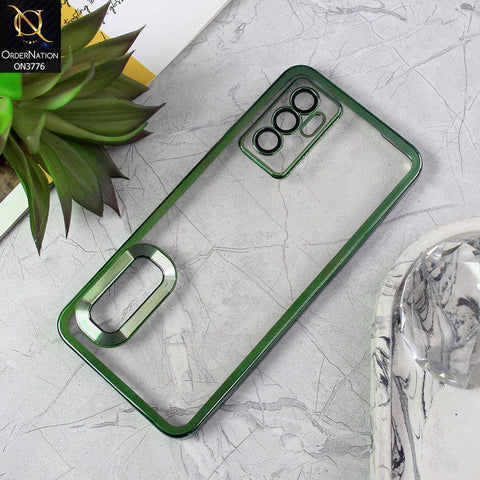 Vivo V23e Cover - Green - Electroplating Borders Logo Hole Camera Lens Protection Soft Silicone Case
