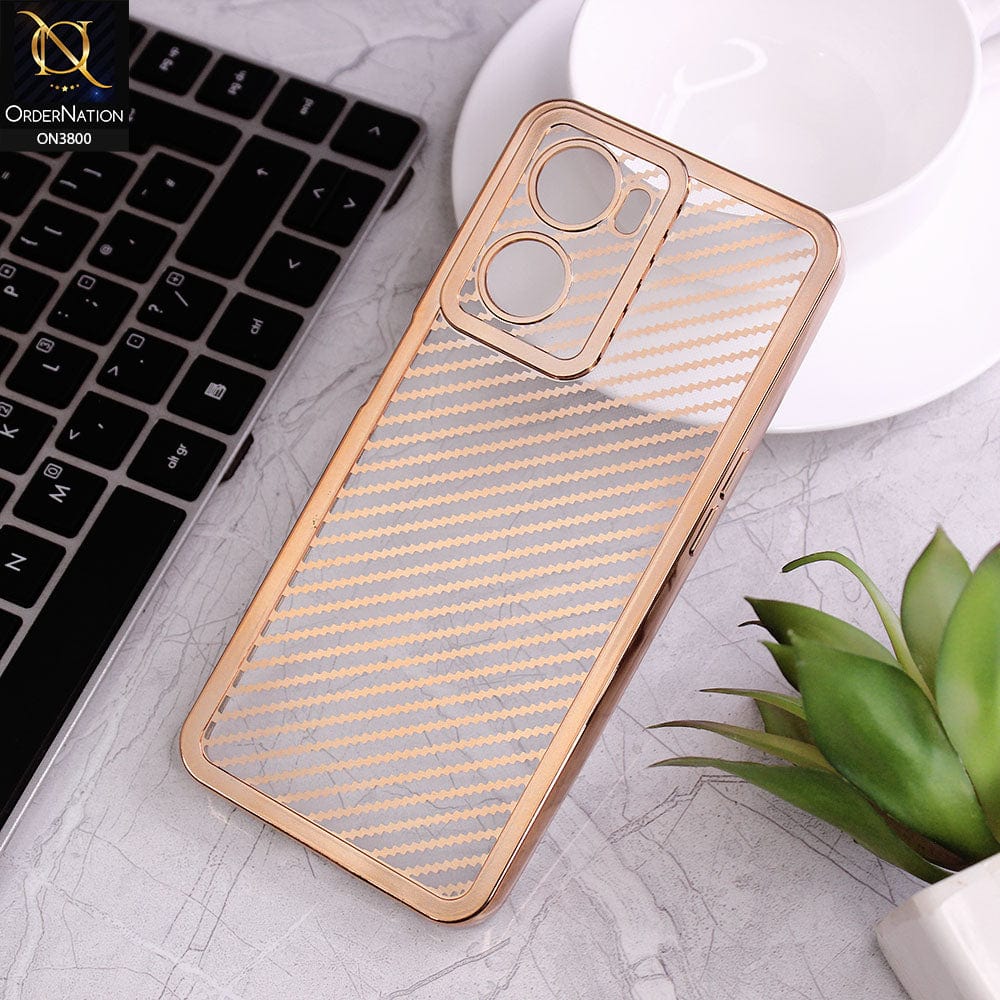 Oppo A57 4G 2022 Cover - Golden - new ziggy lines camera protection Soft Silicon case