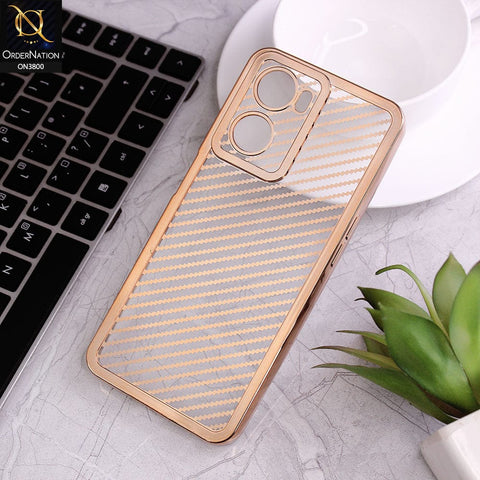 Oppo A57s Cover - Golden - new ziggy lines camera protection Soft Silicon case
