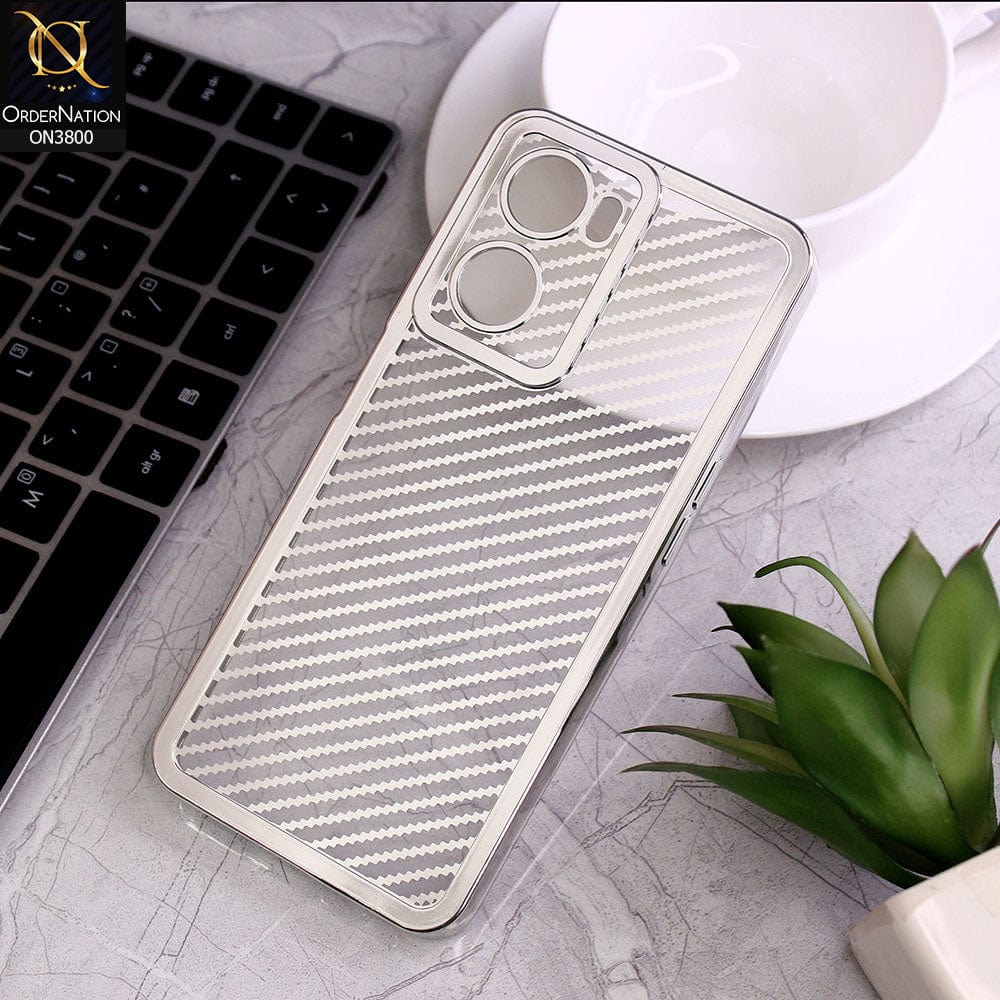Oppo A57s Cover - Silver - new ziggy lines camera protection Soft Silicon case