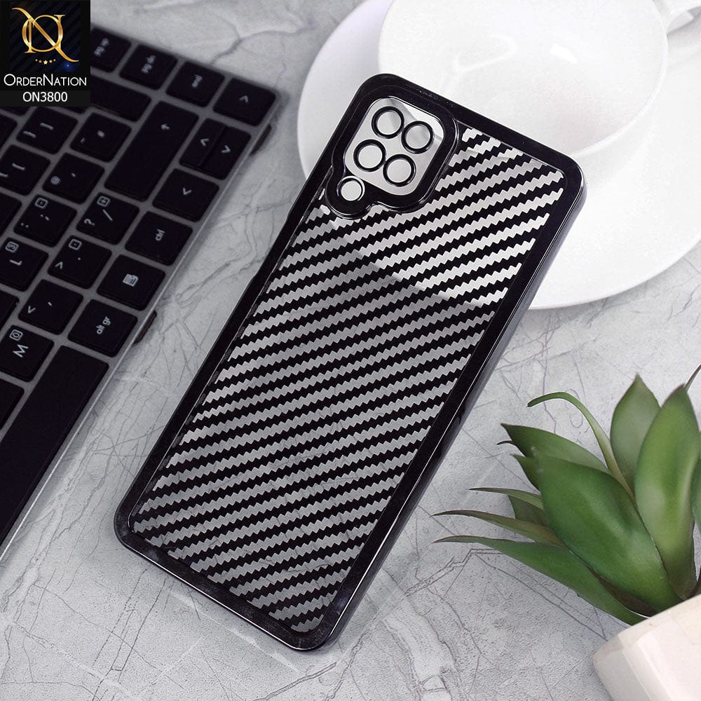 Samsung Galaxy A12 Cover - Black - new ziggy lines camera protection Soft Silicon case