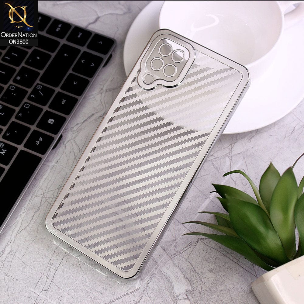 Samsung Galaxy A12 Nacho Cover - Silver - new ziggy lines camera protection Soft Silicon case