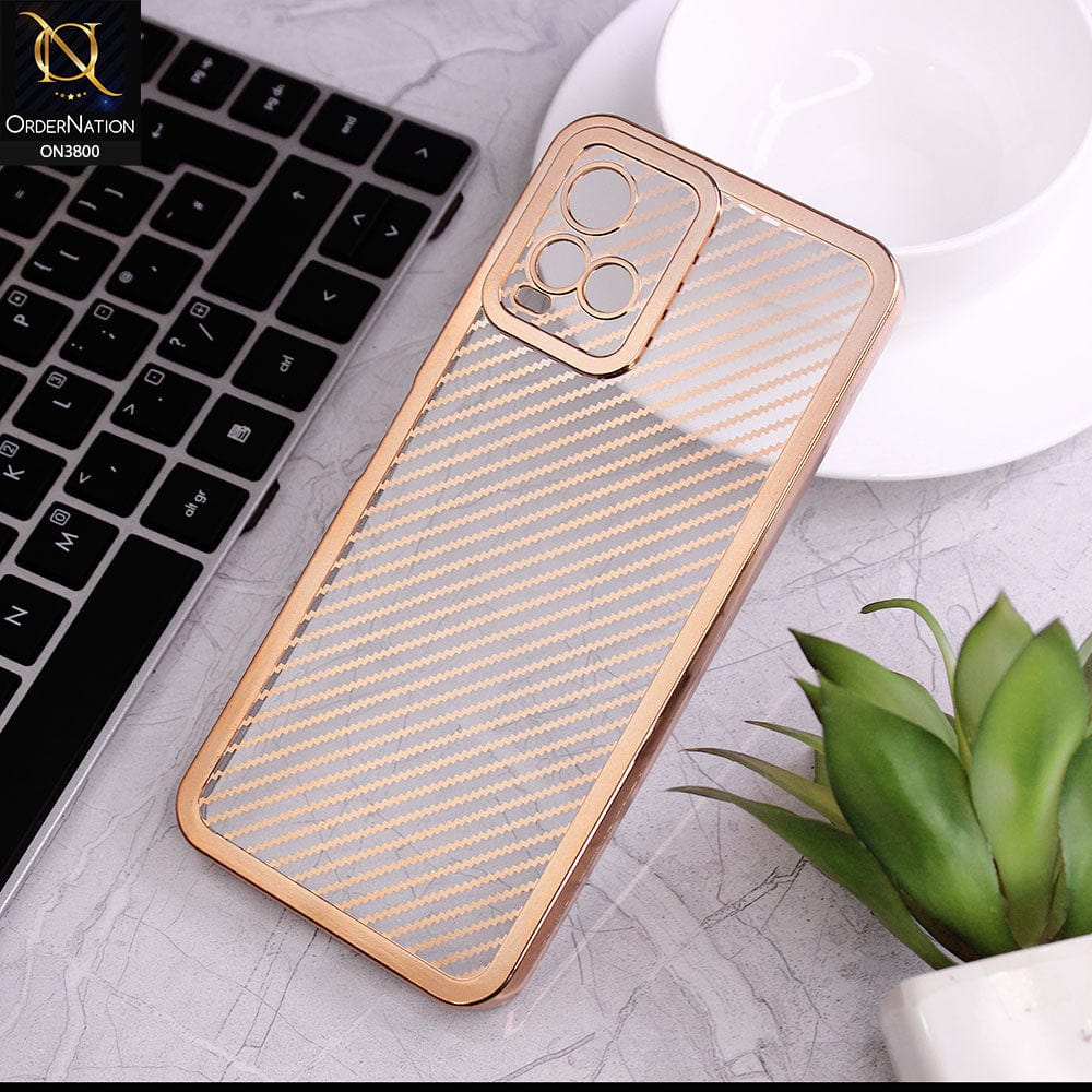 Vivo Y21s Cover - Golden - new ziggy lines camera protection Soft Silicon case