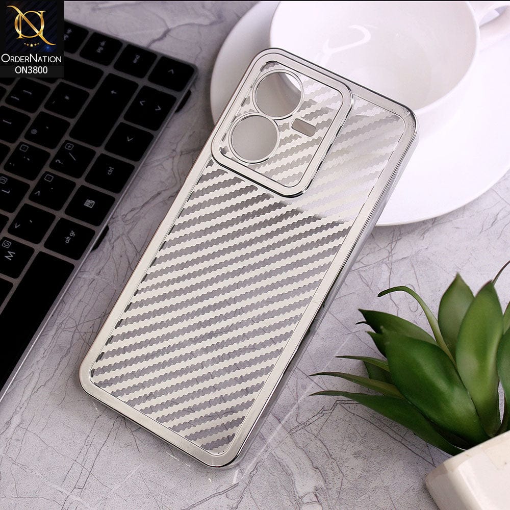 Vivo Y22 Cover - Silver - new ziggy lines camera protection Soft Silicon case