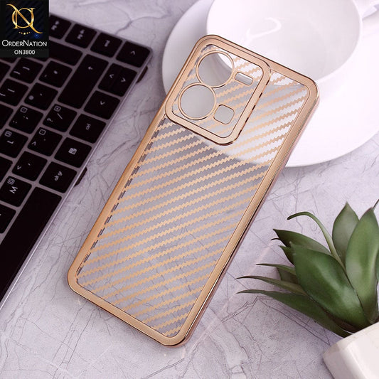 Vivo Y35 Cover - Golden - new ziggy lines camera protection Soft Silicon case