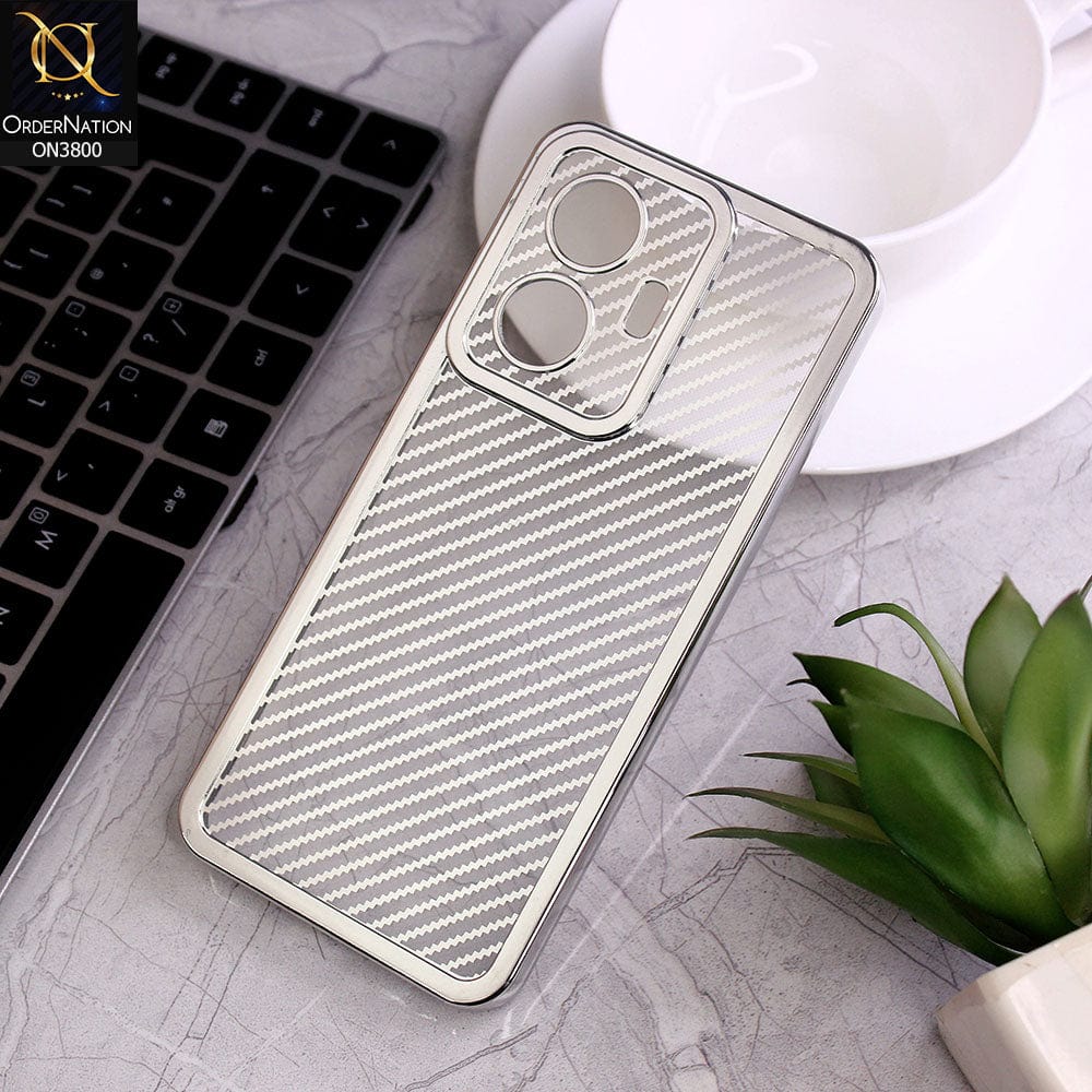 Vivo Y55 4GCover - Silver - new ziggy lines camera protection Soft Silicon case