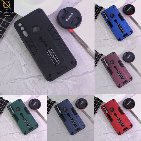 Xiaomi Redmi 10A Cover - Green - Hybrid Stylish Slide Finger Grip With Metal Kickstand Soft Borders Case