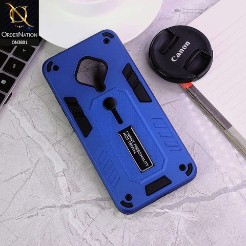 Vivo S1 Pro Cover - Blue - Hybrid Stylish Slide Finger Grip With Metal Kickstand Soft Borders Case
