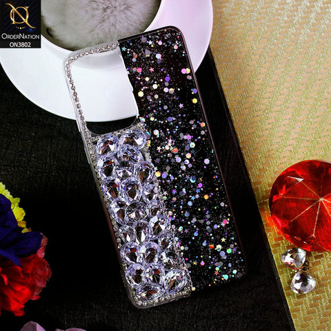 Samsung Galaxy A33 5G Cover - Black - New Shinny Glitter Case With Bling Sparkle Stones Soft Borders Protective Case ( Glitter Does Not Move )