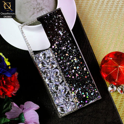 Samsung Galaxy Note 20 Ultra Cover - Black - New Shinny Glitter Case With Bling Sparkle Stones Soft Borders Protective Case ( Glitter Does Not Move )