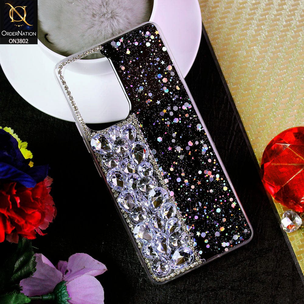 Samsung Galaxy A23 Cover - Black - New Shinny Glitter Case With Bling Sparkle Stones Soft Borders Protective Case ( Glitter Does Not Move )