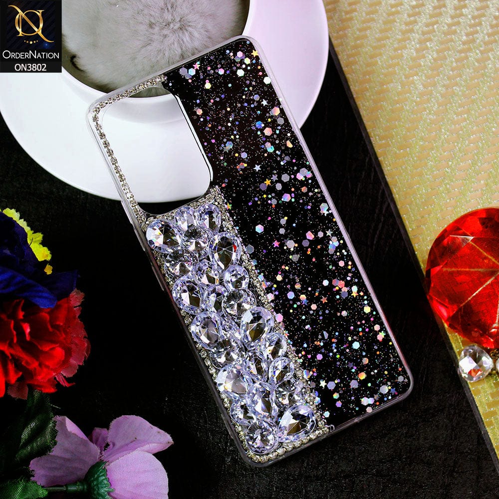 Samsung Galaxy A52s 5G Cover - Black - New Shinny Glitter Case With Bling Sparkle Stones Soft Borders Protective Case ( Glitter Does Not Move )