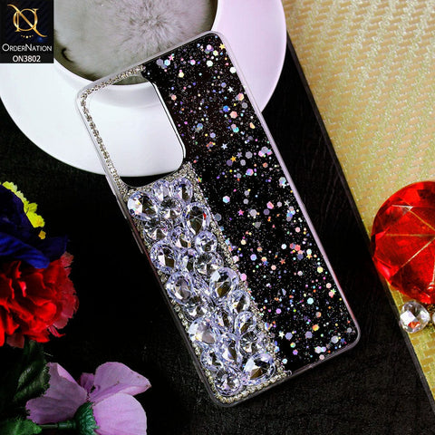 Samsung Galaxy A52 Cover - Black - New Shinny Glitter Case With Bling Sparkle Stones Soft Borders Protective Case ( Glitter Does Not Move )