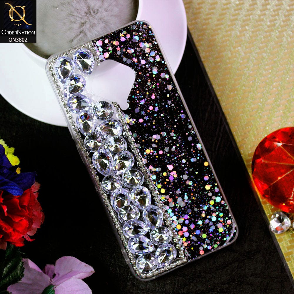 Vivo Y51 (2020 September) Cover - Black - New Shinny Glitter Case With Bling Sparkle Stones Soft Borders Protective Case ( Glitter Does Not Move )