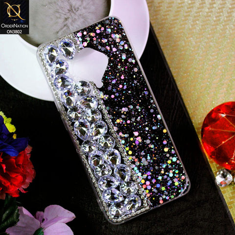 Vivo Y51 (2020 September) Cover - Black - New Shinny Glitter Case With Bling Sparkle Stones Soft Borders Protective Case ( Glitter Does Not Move )