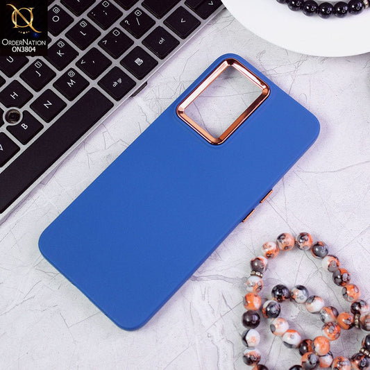 Oppo A77s Cover - Blue - New Electroplating Camera Ring Colored Soft Silicon Borders Protective Back Case