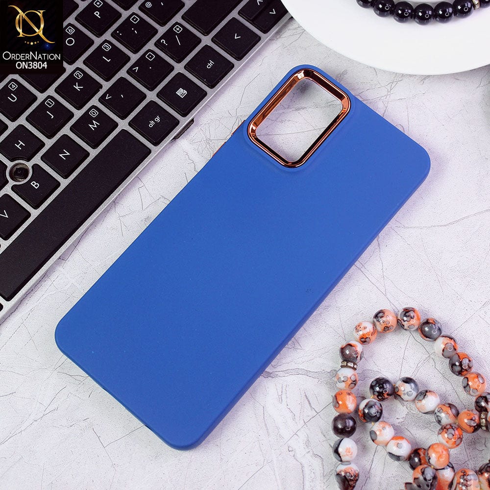 Tecno Camon 19 Neo Cover - Blue - New Electroplating Camera Ring Colored Soft Silicon Borders Protective Back Case