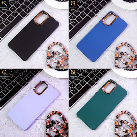 Vivo Y21 Cover - Blue - New Electroplating Camera Ring Colored Soft Silicon Borders Protective Back Case