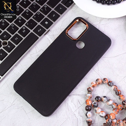 Infinix Hot 9 Play Cover - Black - New Electroplating Camera Ring Colored Soft Silicon Borders Protective Back Case