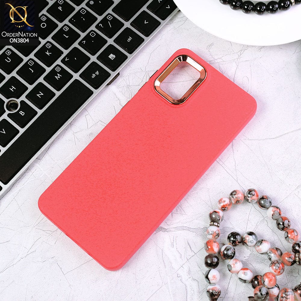 Samsung Galaxy A31 Cover - Red - New Electroplating Camera Ring Colored Soft Silicon Borders Protective Back Case