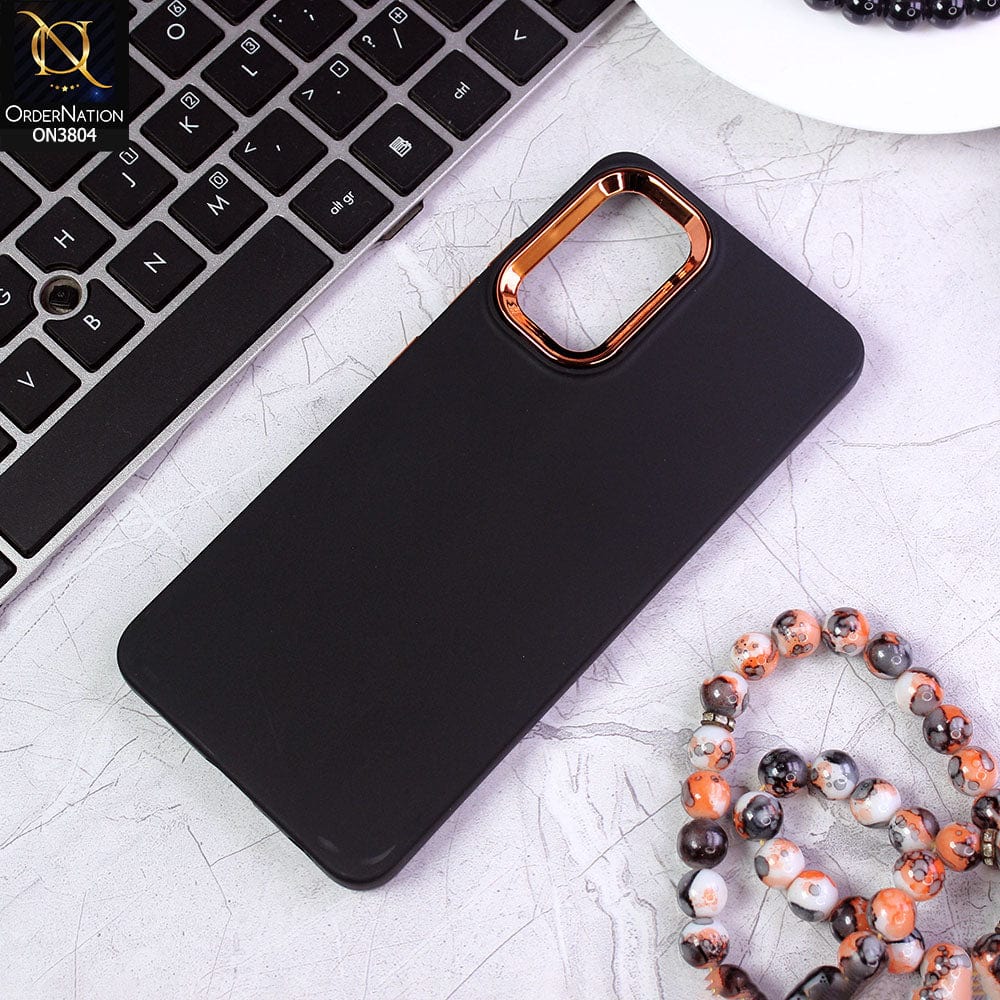 Samsung Galaxy A32 Cover - Black - New Electroplating Camera Ring Colored Soft Silicon Borders Protective Back Case