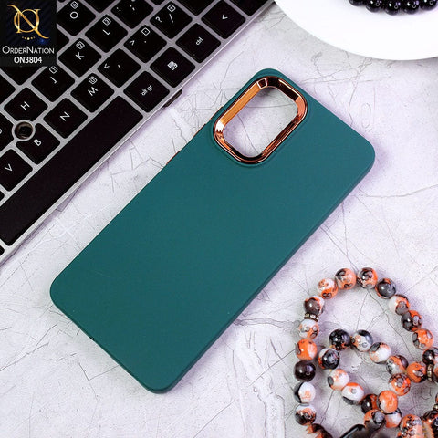 Samsung Galaxy A32 Cover - Green - New Electroplating Camera Ring Colored Soft Silicon Borders Protective Back Case