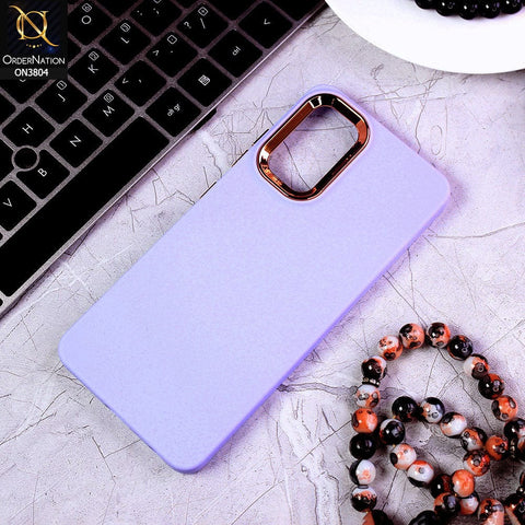 Samsung Galaxy A32 Cover - Purple - New Electroplating Camera Ring Colored Soft Silicon Borders Protective Back Case