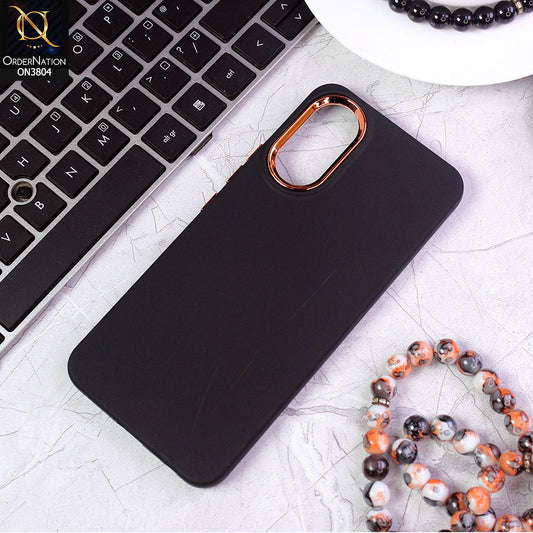Vivo Y02s Cover - Black - New Electroplating Camera Ring Colored Soft Silicon Borders Protective Back Case