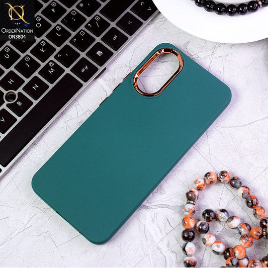Vivo Y02s Cover - Green - New Electroplating Camera Ring Colored Soft Silicon Borders Protective Back Case