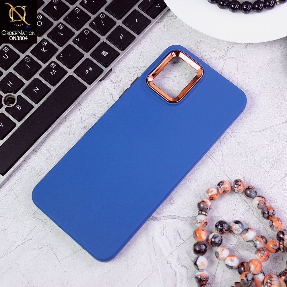 Vivo Y01 Cover - Blue - New Electroplating Camera Ring Colored Soft Silicon Borders Protective Back Case