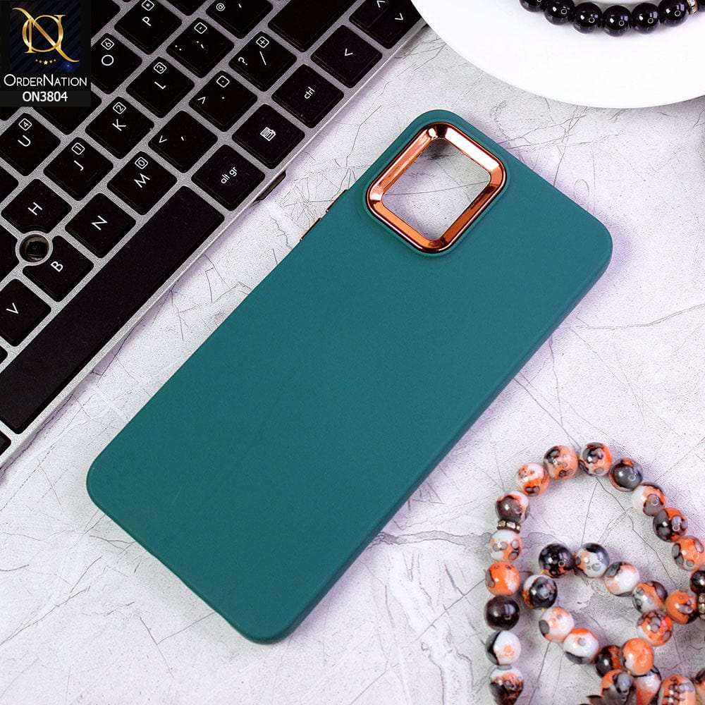 Vivo Y15s Cover - Green - New Electroplating Camera Ring Colored Soft Silicon Borders Protective Back Case
