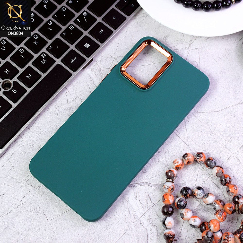 Vivo Y33s Cover - Green - New Electroplating Camera Ring Colored Soft Silicon Borders Protective Back Case