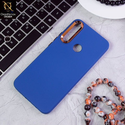 Huawei Y9 Prime 2019 Cover - Blue - New Electroplating Camera Ring Colored Soft Silicon Borders Protective Back Case