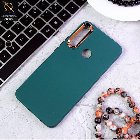 Huawei Y9 Prime 2019 Cover - Green - New Electroplating Camera Ring Colored Soft Silicon Borders Protective Back Case