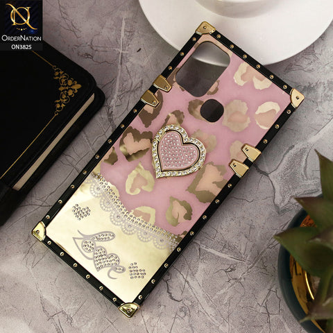Infinix Hot 9 Play Cover - Design1 - Heart Bling Diamond Glitter Soft TPU Trunk Case With Ring Holder