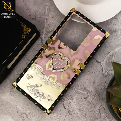 Infinix Hot 40 Cover - Design 1 - Heart Bling Diamond Glitter Soft TPU Trunk Case With Ring Holder