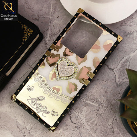 Infinix Hot 40 Cover - Design 2 - Heart Bling Diamond Glitter Soft TPU Trunk Case With Ring Holder