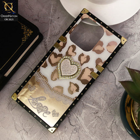 Infinix Hot 30 Cover - Design2 - Heart Bling Diamond Glitter Soft TPU Trunk Case With Ring Holder