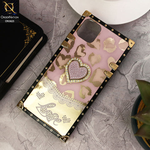 iPhone 11 Cover - Design 1 - Heart Bling Diamond Glitter Soft TPU Trunk Case With Ring Holder