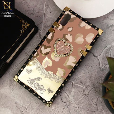 iPhone XS Max Cover  - Design5 - Heart Bling Diamond Glitter Soft TPU Trunk Case With Ring Holder