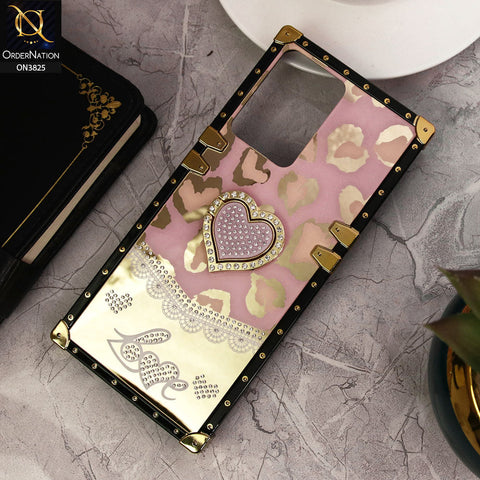 Vivo Y16 Cover - Design1 - Heart Bling Diamond Glitter Soft TPU Trunk Case With Ring Holder