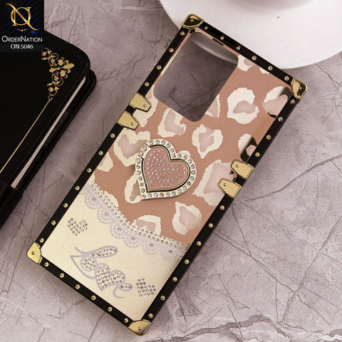 Vivo Y02 Cover - Design5 - Heart Bling Diamond Glitter Soft TPU Trunk Case With Ring Holder