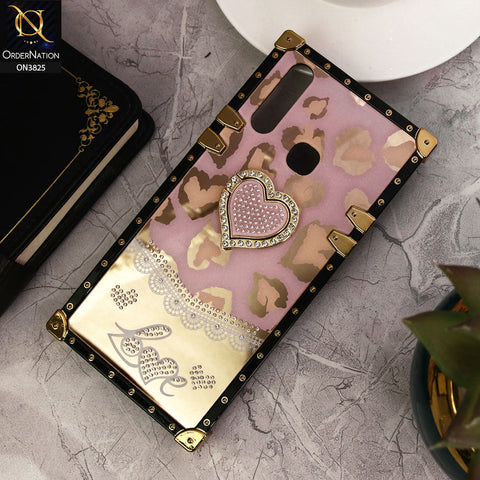Vivo Y12 Cover - Design1 - Heart Bling Diamond Glitter Soft TPU Trunk Case With Ring Holder