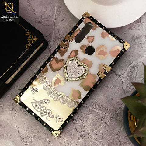 Vivo Y15 Cover - Design2 - Heart Bling Diamond Glitter Soft TPU Trunk Case With Ring Holder