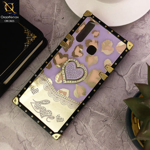 Vivo Y17 Cover - Design3 - Heart Bling Diamond Glitter Soft TPU Trunk Case With Ring Holder