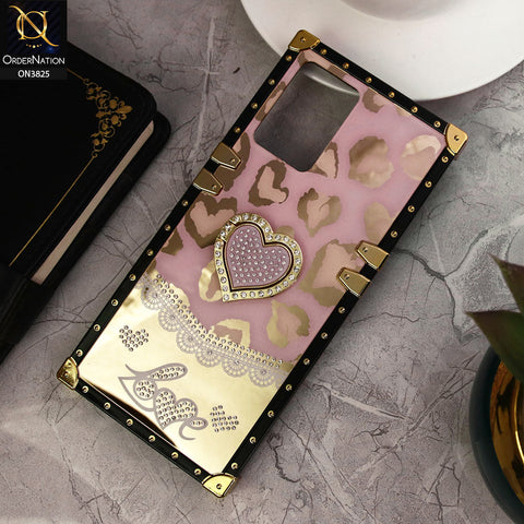 Vivo Y33t Cover - Design1 - Heart Bling Diamond Glitter Soft TPU Trunk Case With Ring Holder