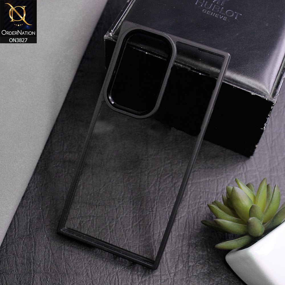 Samsung Galaxy S23 Ultra 5G Cover - Black - All New Electroplating Camera Ring Square Shape Colored Soft Silicon Borders Protective Clear Back Case